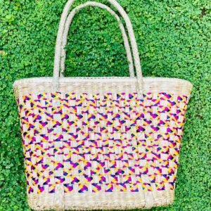 Ladies fashion bag - rattan design - large
